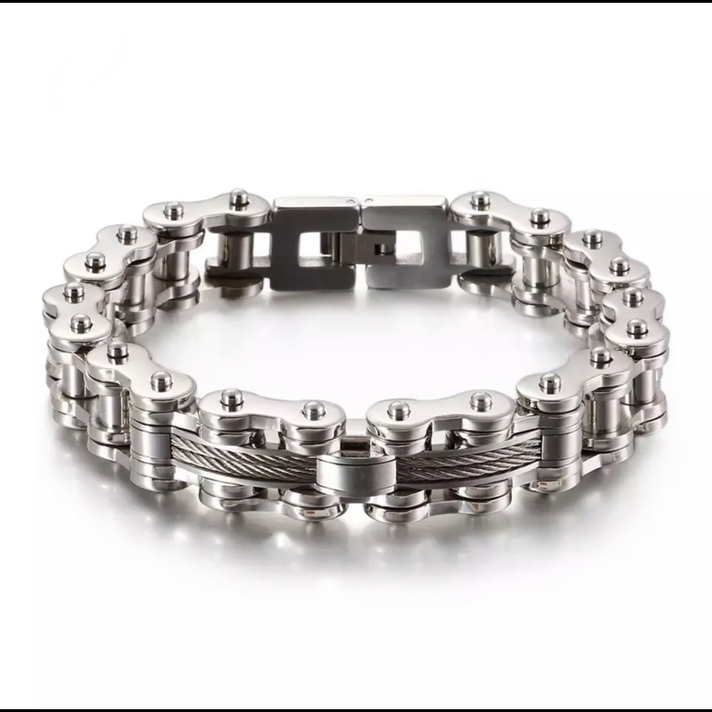 Men Stainless Steel Bicycle Chain Bracelet